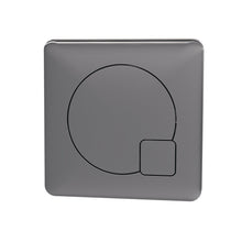 Nui Toilet Accessories Square Dual Flush Gun Metal Push Button Contemporary Brushed Pewter ABS 70x70x99mm - JJ Building Materials
