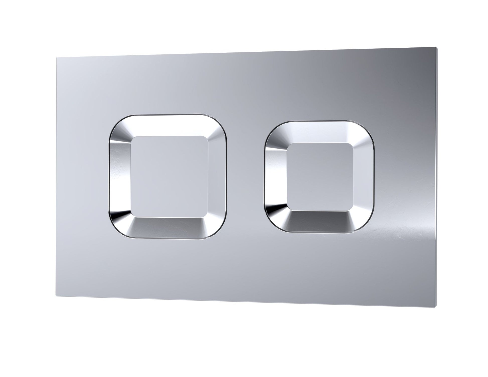 Nui Toilet Accessories Square Dual Flush Push Button Contemporary Chrome Stainless Steel - JJ Building Materials