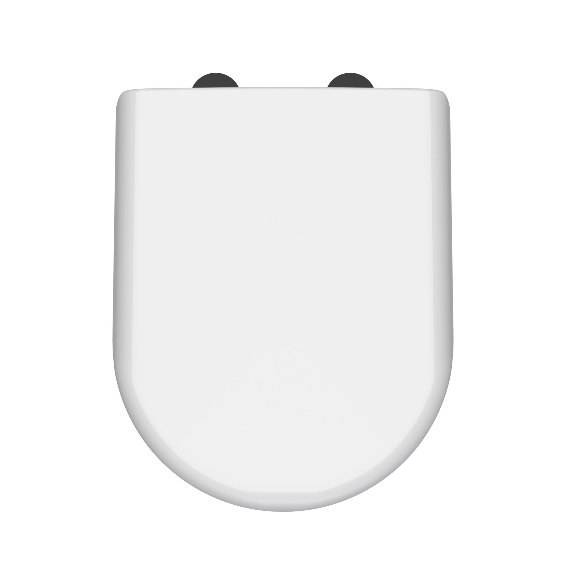 Nui Toilet Seats D Shaped Soft Close Toilet Seat Contemporary Gloss White Urea 70x364x446mm - NTS004B - JJ Building Materials
