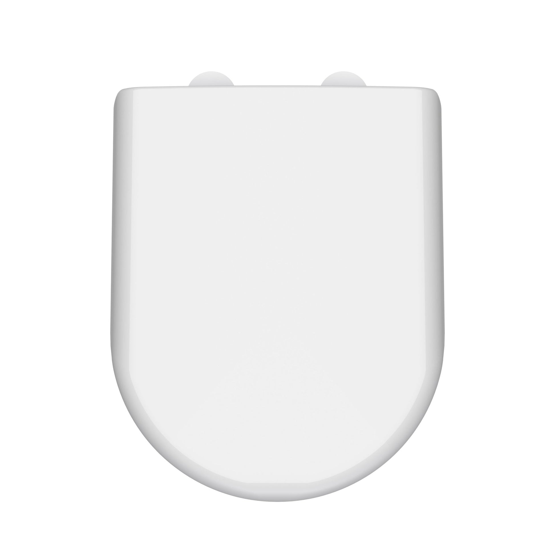 Nui Toilet Seats D Shaped Soft Close Toilet Seat Contemporary Gloss White Urea 70x364x446mm - NTS004W - JJ Building Materials