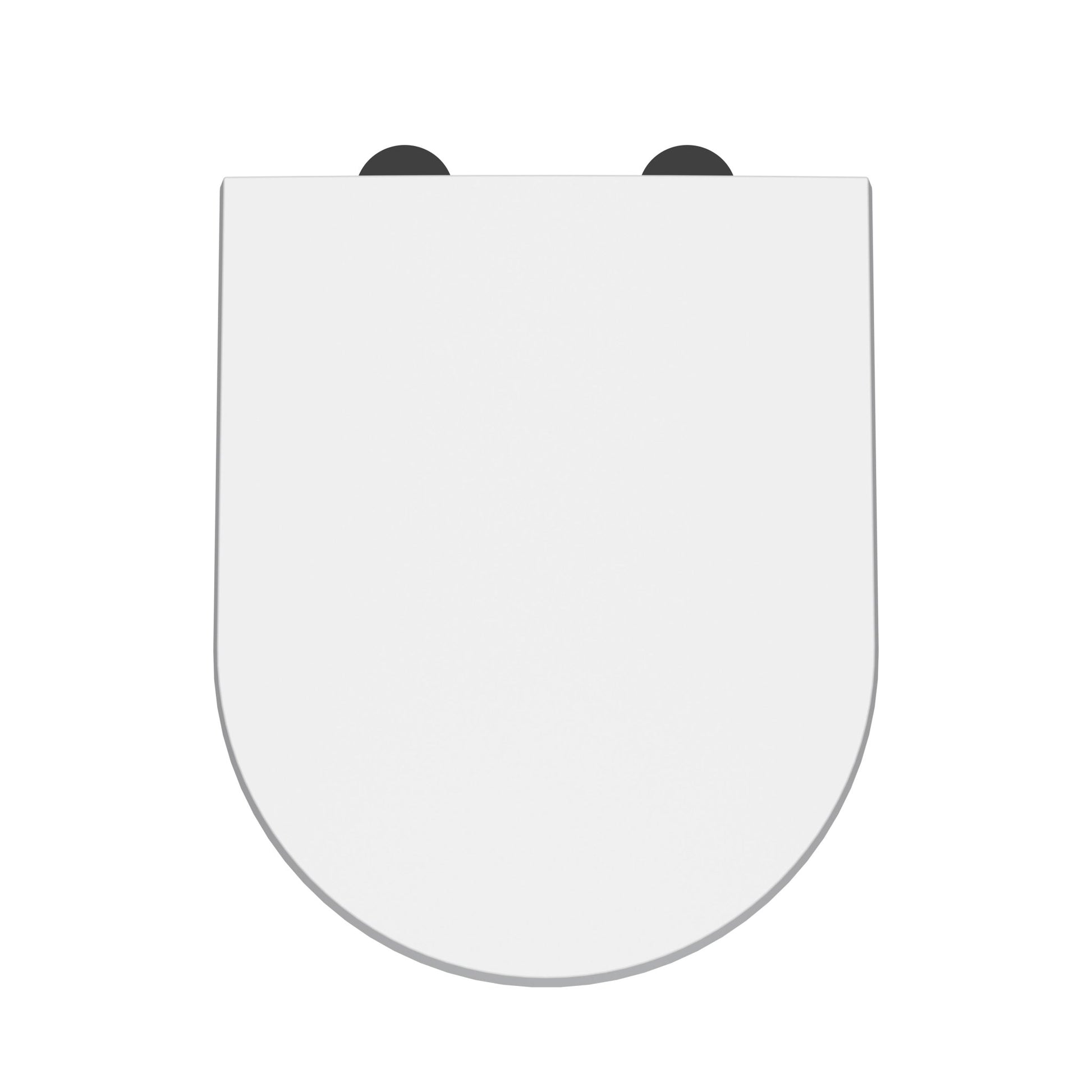 Nui Toilet Seats D Shaped Soft Close Toilet Seat Contemporary Gloss White Urea 70x370x450mm - NTS007B - JJ Building Materials
