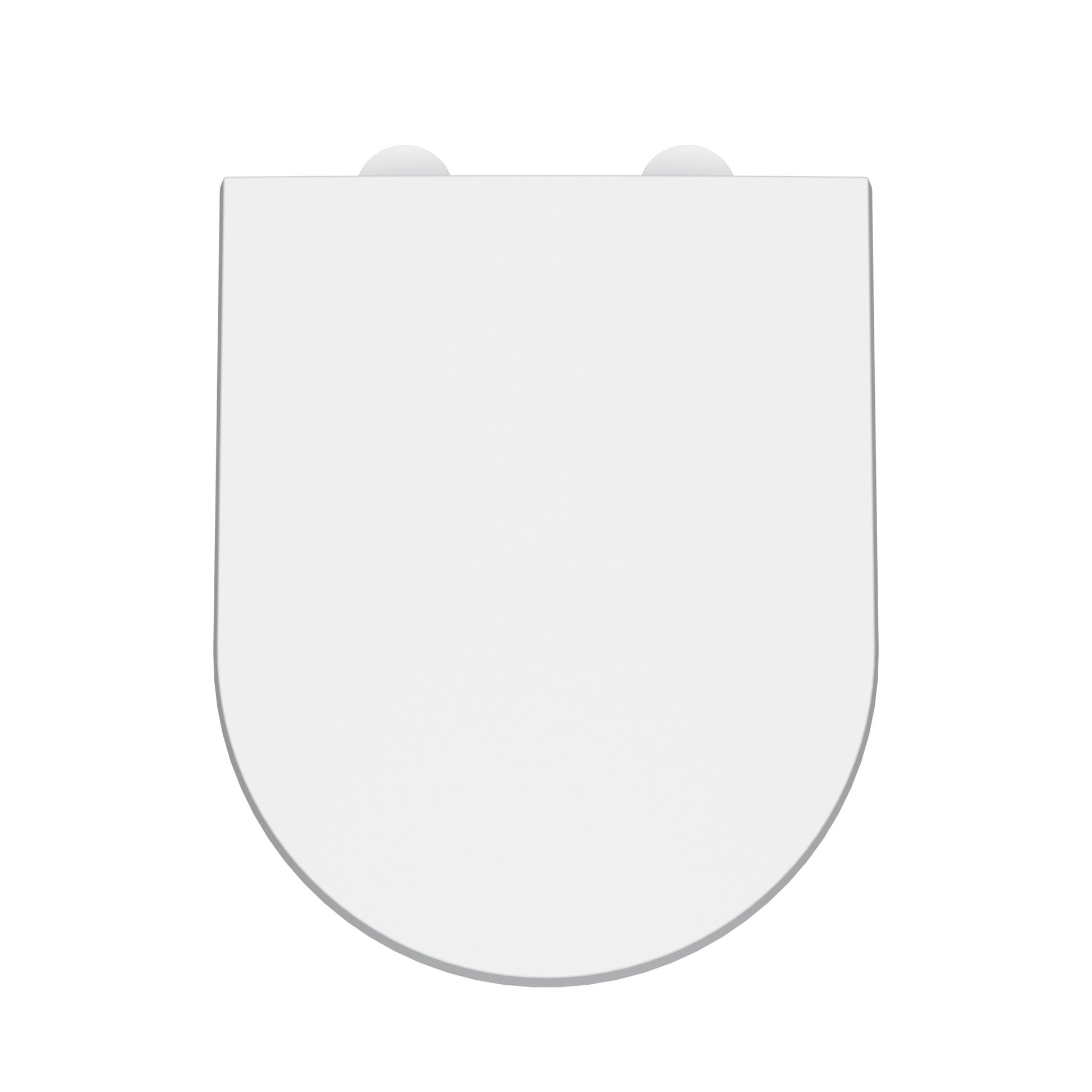 Nui Toilet Seats D Shaped Soft Close Toilet Seat Contemporary Gloss White Urea 70x370x450mm - NTS007W - JJ Building Materials