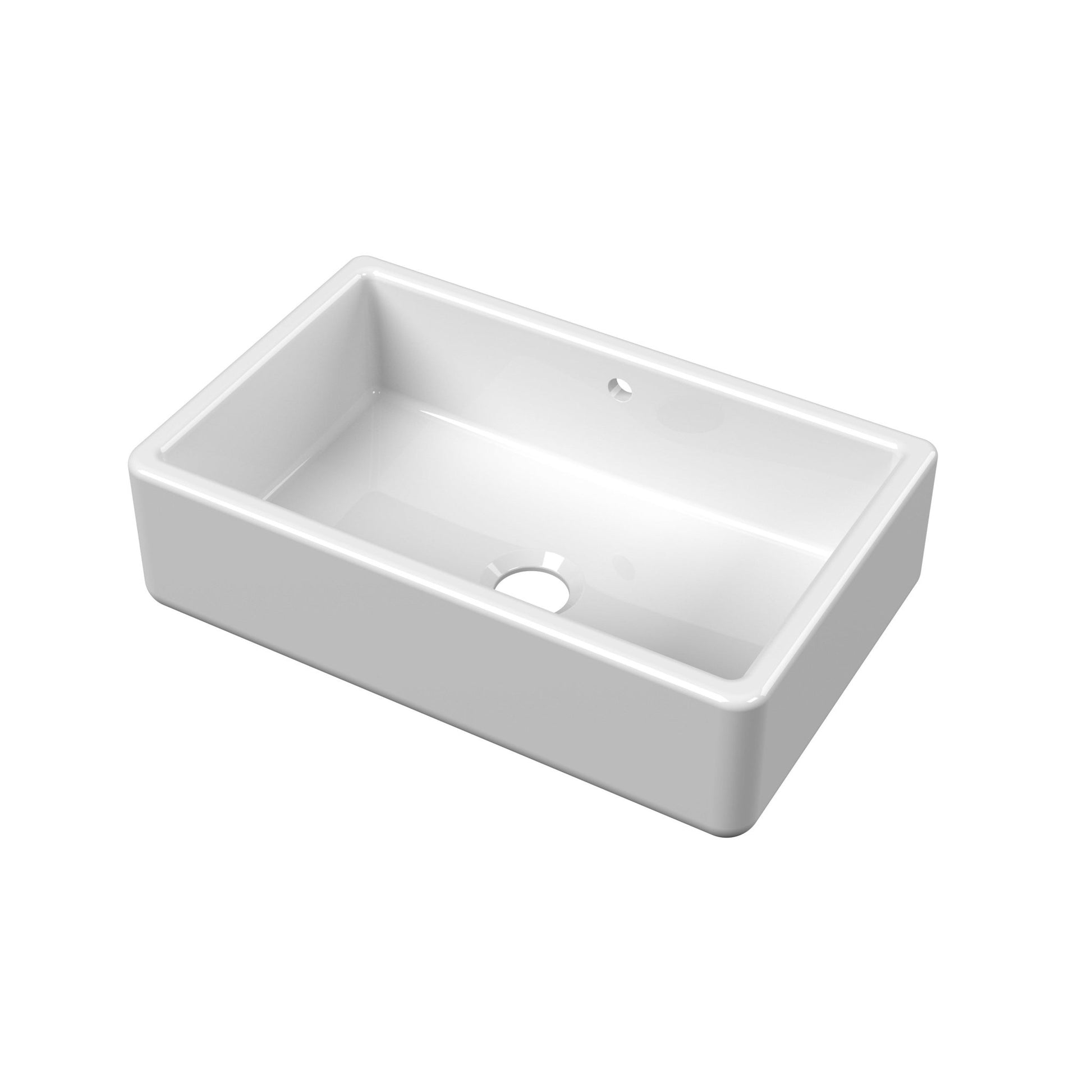 Nui Traditional Butler Sink 795 X 500 X 220mm White Fireclay 220x795x500mm - JJ Building Materials