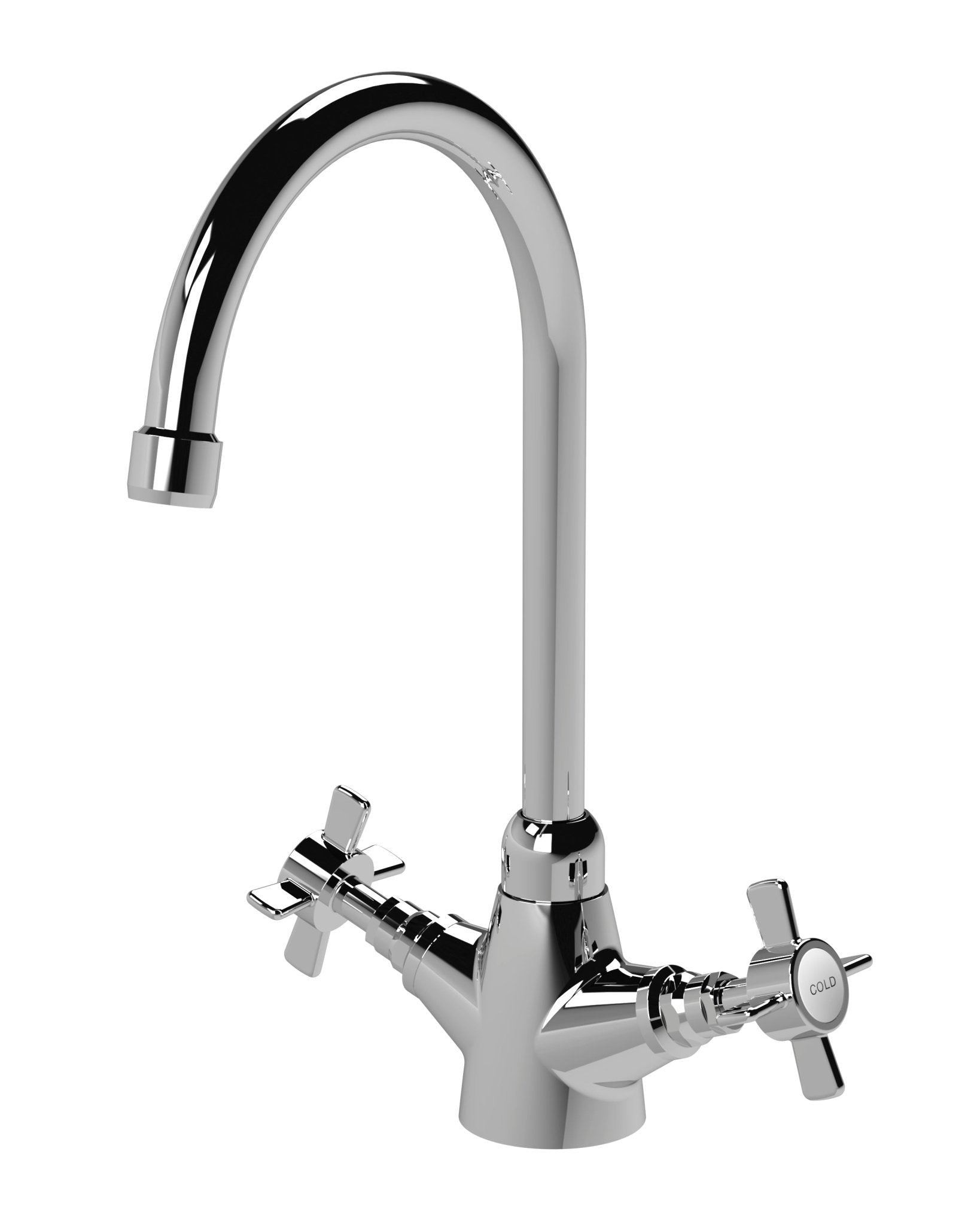 Nui Traditional Mono Sink Mixer Chrome Brass 345x180x165mm - JJ Building Materials