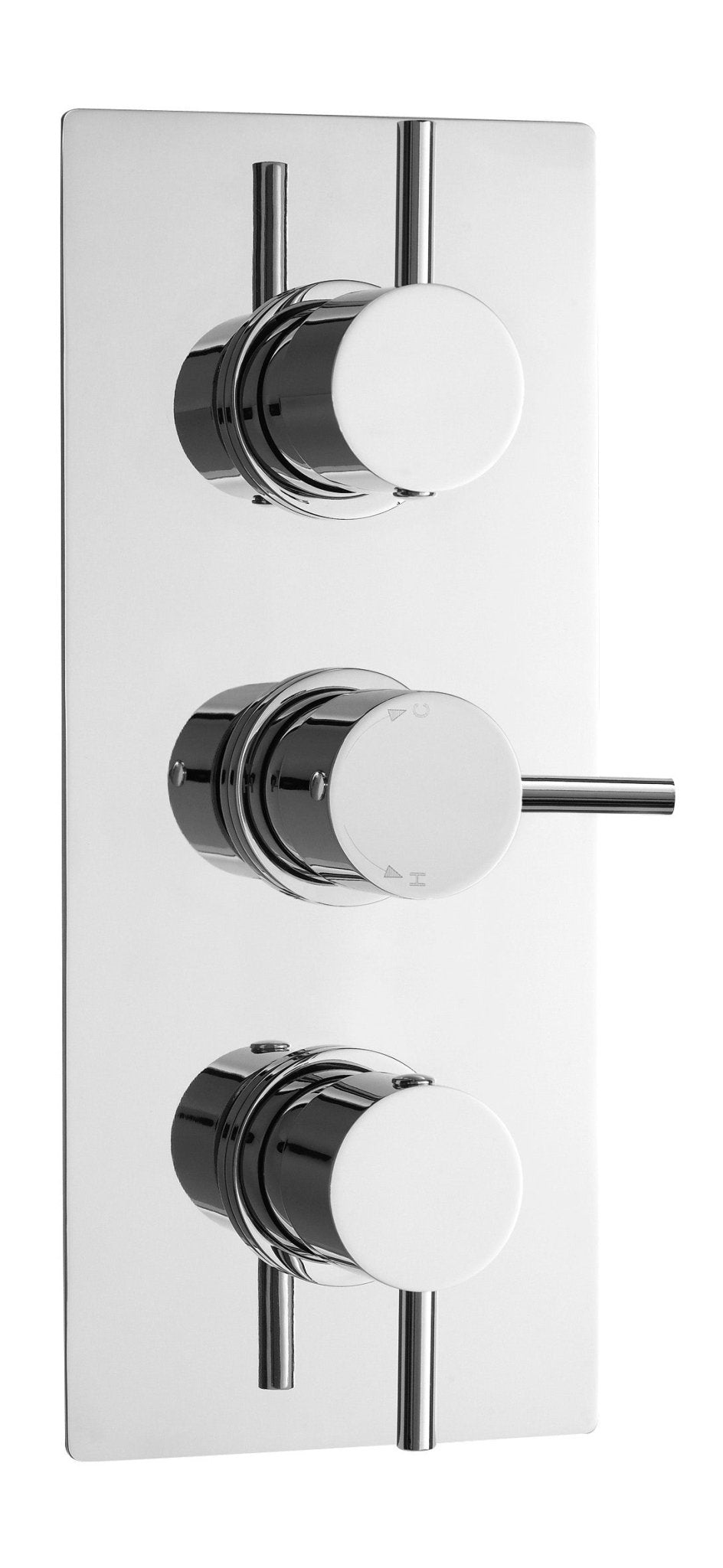 Nui Triple Thermostatic Shower Valve Contemporary Chrome Brass ABS 280x120x135mm - JJ Building Materials