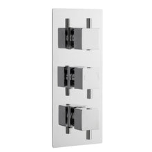 Nui Triple Thermostatic Shower Valve Contemporary Chrome Brass ABS 280x120x136mm - JJ Building Materials