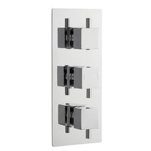 Nui Triple Thermostatic Shower Valve With Diverter Contemporary Chrome Brass ABS 280x120x136mm - JJ Building Materials