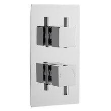 Nui Twin Thermostatic Shower Valve Contemporary Chrome Brass ABS 215x120x133mm - JJ Building Materials