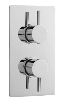 Nui Twin Thermostatic Shower Valve Contemporary Chrome Brass ABS 215x120x135mm - JJ Building Materials