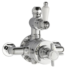 Nui Twin Thermostatic Shower Valve Traditional Chrome Brass 190x150x162mm - JJ Building Materials