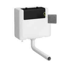Nui Universal Access Cistern & Black Square Flush Plate Contemporary Brushed Pewter Polyethylene 296x230x142mm - JJ Building Materials