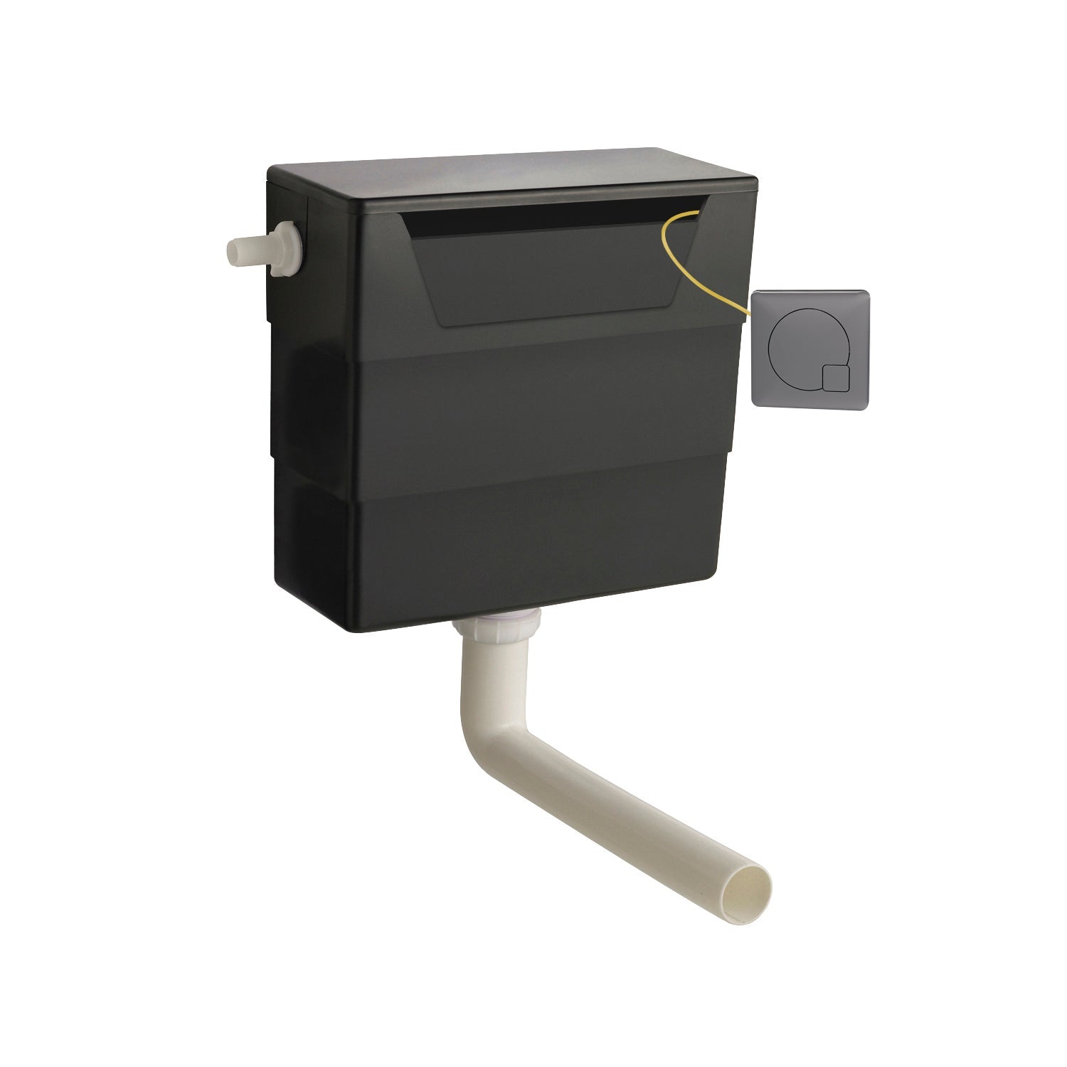 Nui Universal Access Cistern & Gun Metal Square Flush Plate Contemporary Brushed Pewter Polyethylene 296x340x142mm - JJ Building Materials
