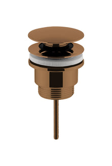 Nui Universal Push Button Basin Waste Contemporary Brushed Bronze Brass 110x63x63mm - JJ Building Materials