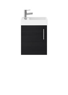 Nui Vault 400mm Wall Hung Vanity & Basin Contemporary Charcoal Black MFC Textured Matt 520x405x222mm - JJ Building Materials