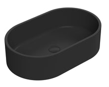 Nui Vessels Oval Vessel Contemporary Matt Black Vitreous China 145x565x350mm - JJ Building Materials