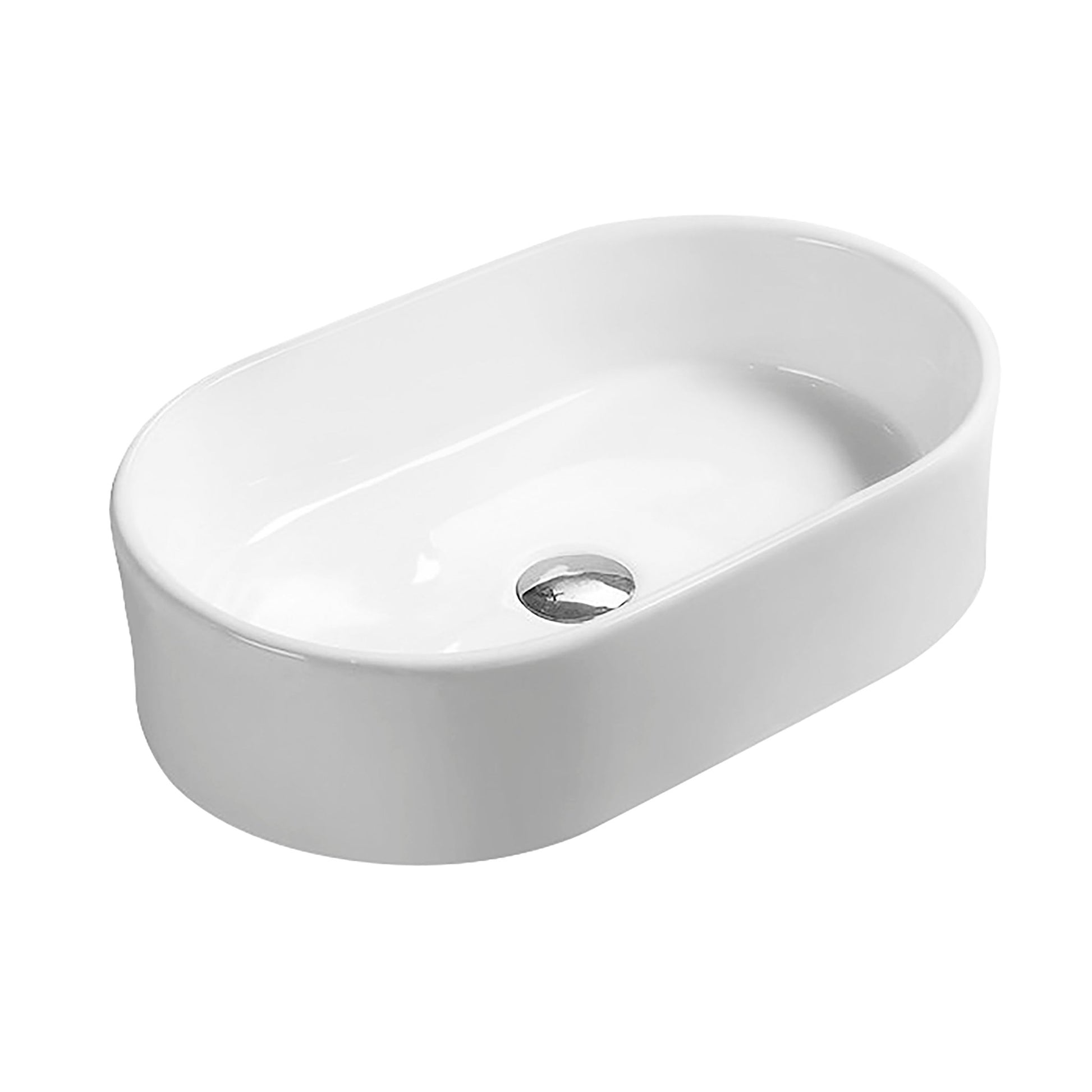 Nui Vessels Oval Vessel Contemporary White Vitreous China 145x565x350mm - JJ Building Materials