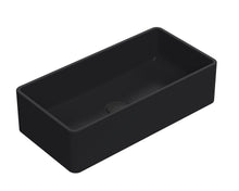 Nui Vessels Rectangular Vessel Contemporary Matt Black Vitreous China 120x465x235mm - JJ Building Materials