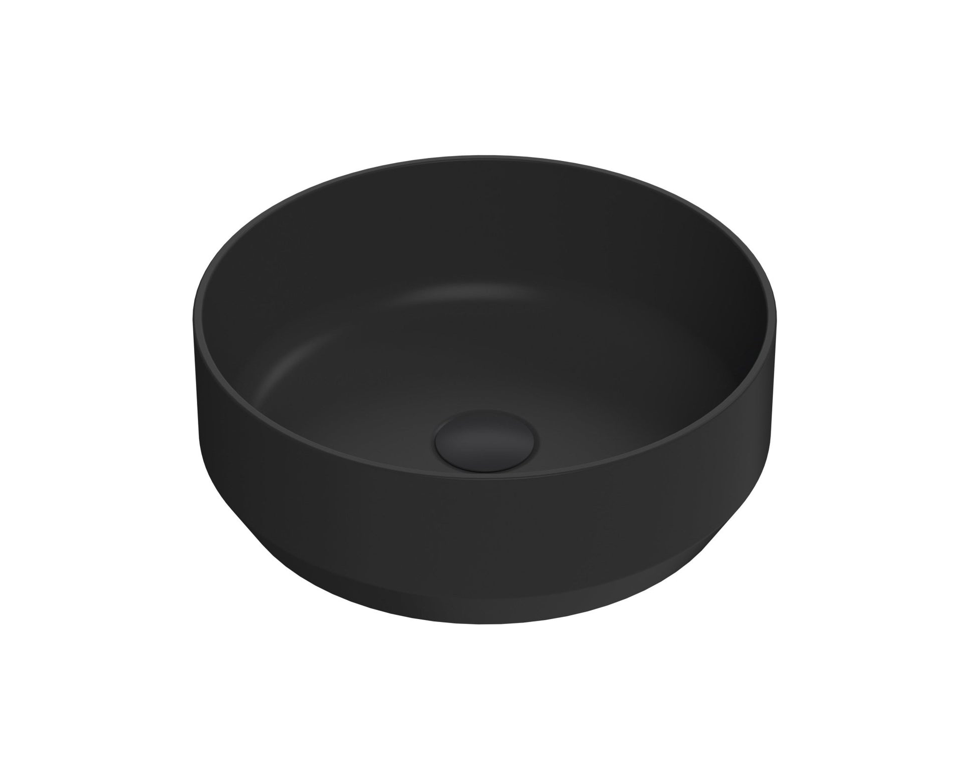 Nui Vessels Round Vessel Contemporary Matt Black Vitreous China 120x350x350mm - JJ Building Materials