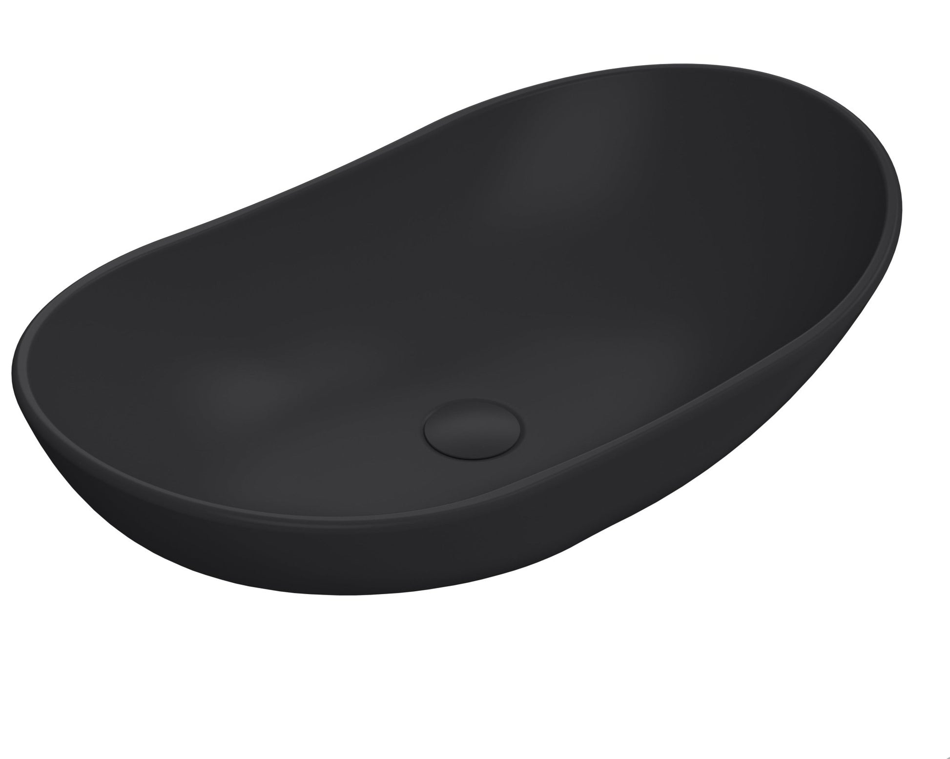 Nui Vessels Round Vessel Contemporary Matt Black Vitreous China 155x615x360mm - JJ Building Materials