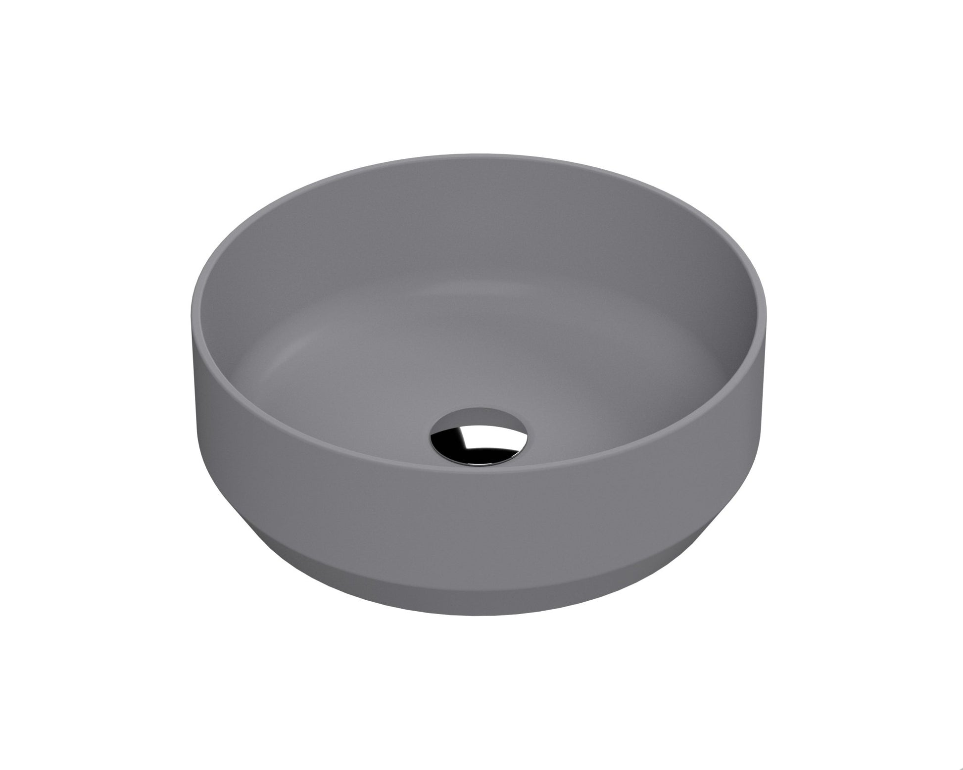 Nui Vessels Round Vessel Contemporary Matt Grey Vitreous China 120x350x350mm - JJ Building Materials