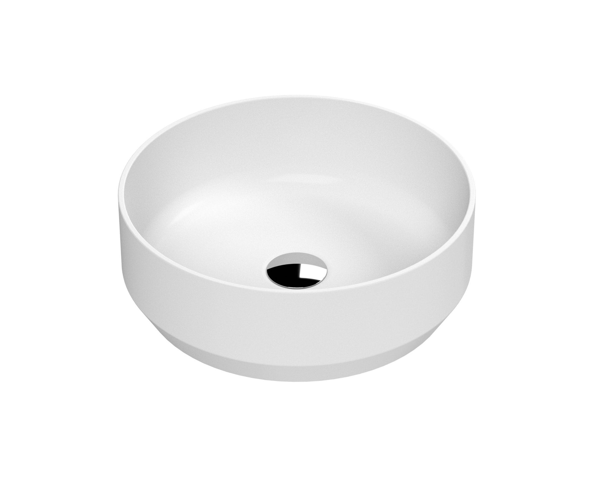 Nui Vessels Round Vessel Contemporary Matt White Vitreous China 120x350x350mm - JJ Building Materials