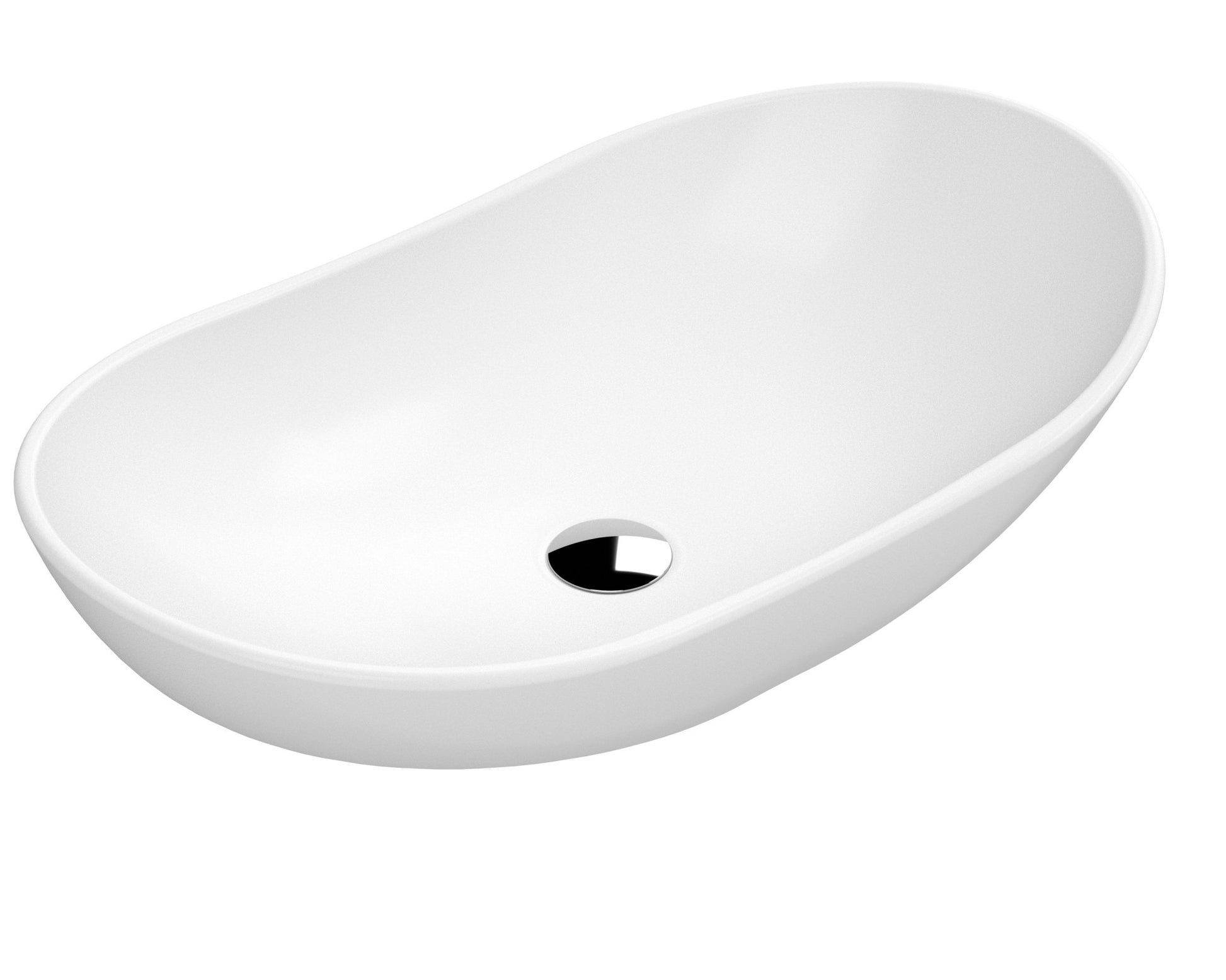 Nui Vessels Round Vessel Contemporary Matt White Vitreous China 155x615x360mm - JJ Building Materials
