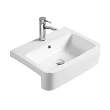 Nui Vessels Semi - recessed Basin Contemporary White Vitreous China 155x570x415mm - JJ Building Materials