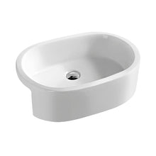 Nui Vessels Semi - recessed Basin Contemporary White Vitreous China 185x570x405mm - JJ Building Materials