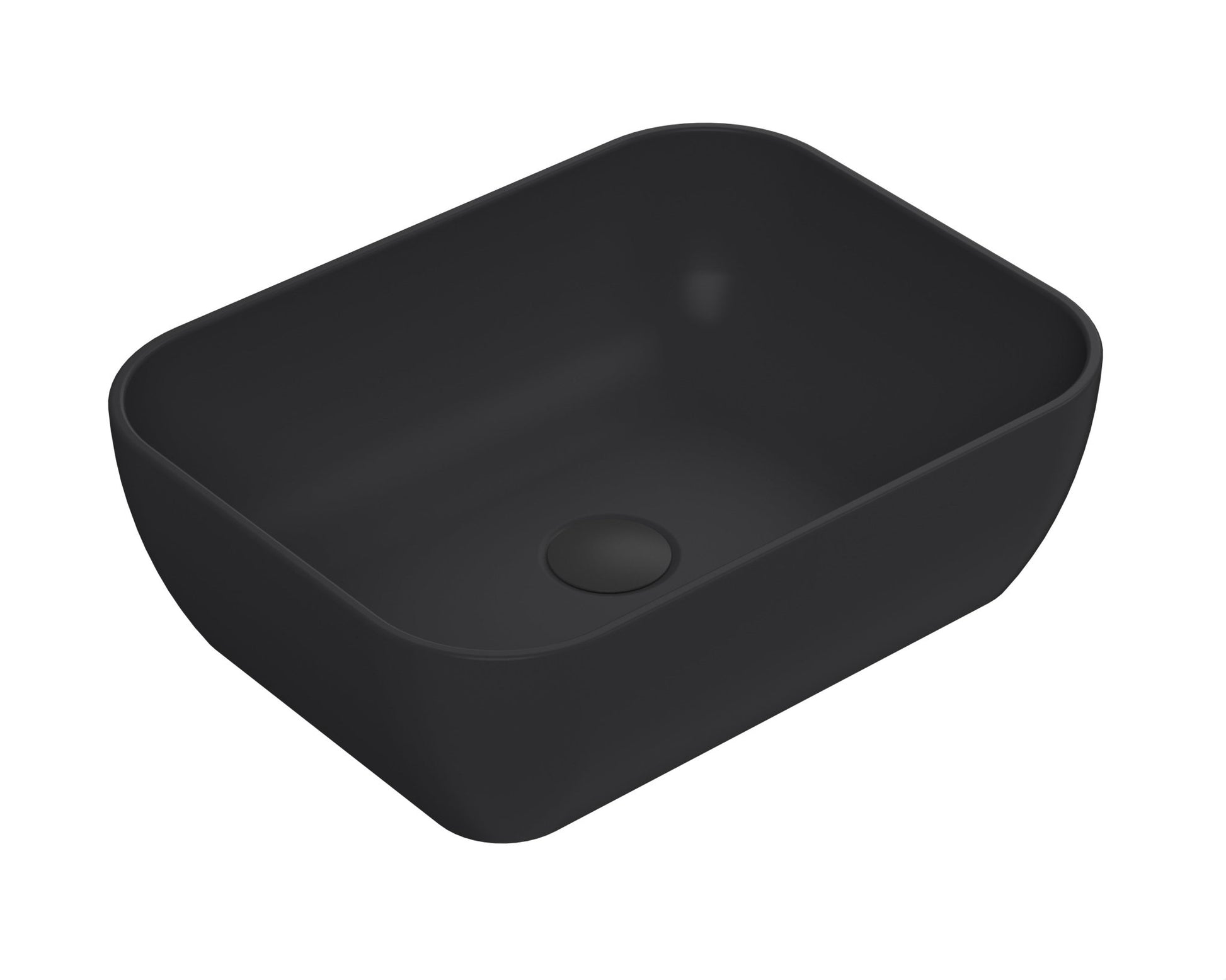 Nui Vessels Square Vessel Contemporary Matt Black Vitreous China 135x455x325mm - JJ Building Materials