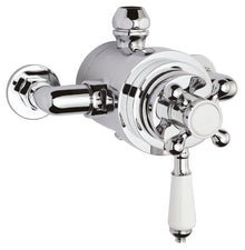 Nui Victorian Dual Thermostatic Shower Valve Traditional Chrome Brass 166x196x153mm - JJ Building Materials