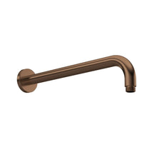 Nui Wall Hung Shower Arm Contemporary Brushed Bronze Brass 85x60x400mm - JJ Building Materials