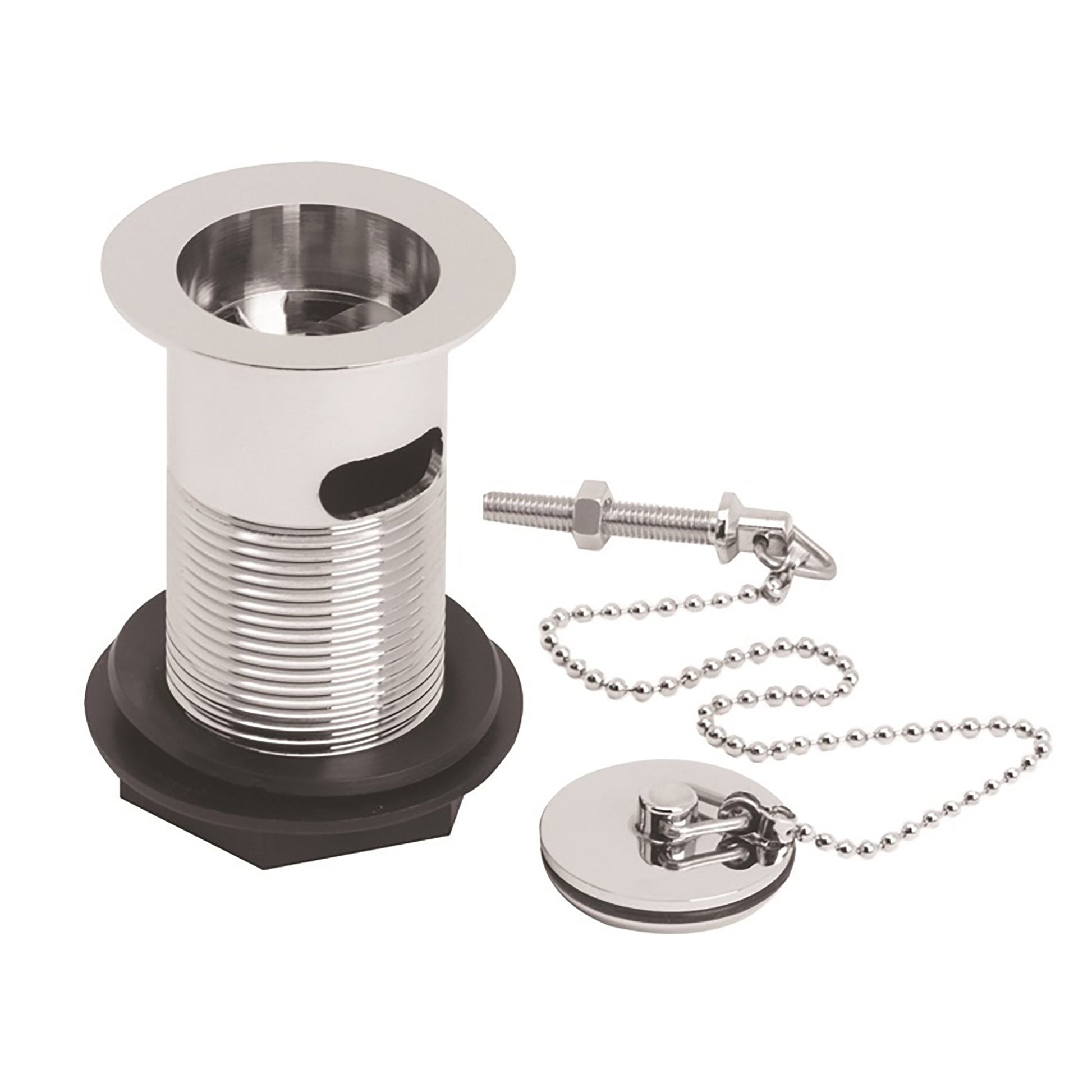 Nui Wastes Basin Plug And Chain Contemporary Chrome Stainless Steel 60x60x88mm - JJ Building Materials