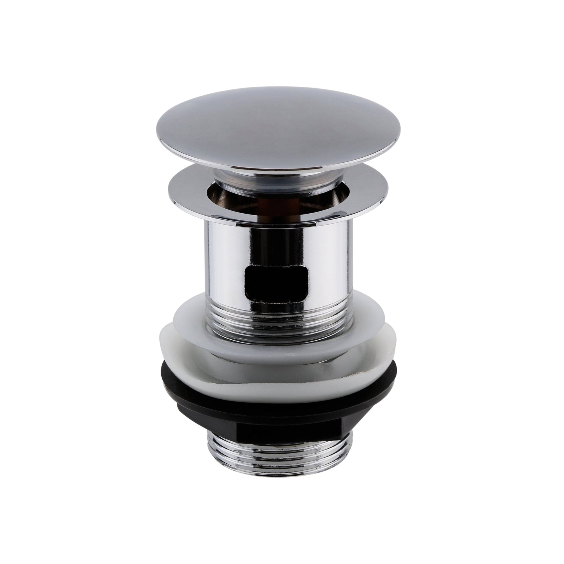 Nui Wastes Push Button Basin Waste Contemporary Chrome Brass 61x61x97mm - EK303 - JJ Building Materials