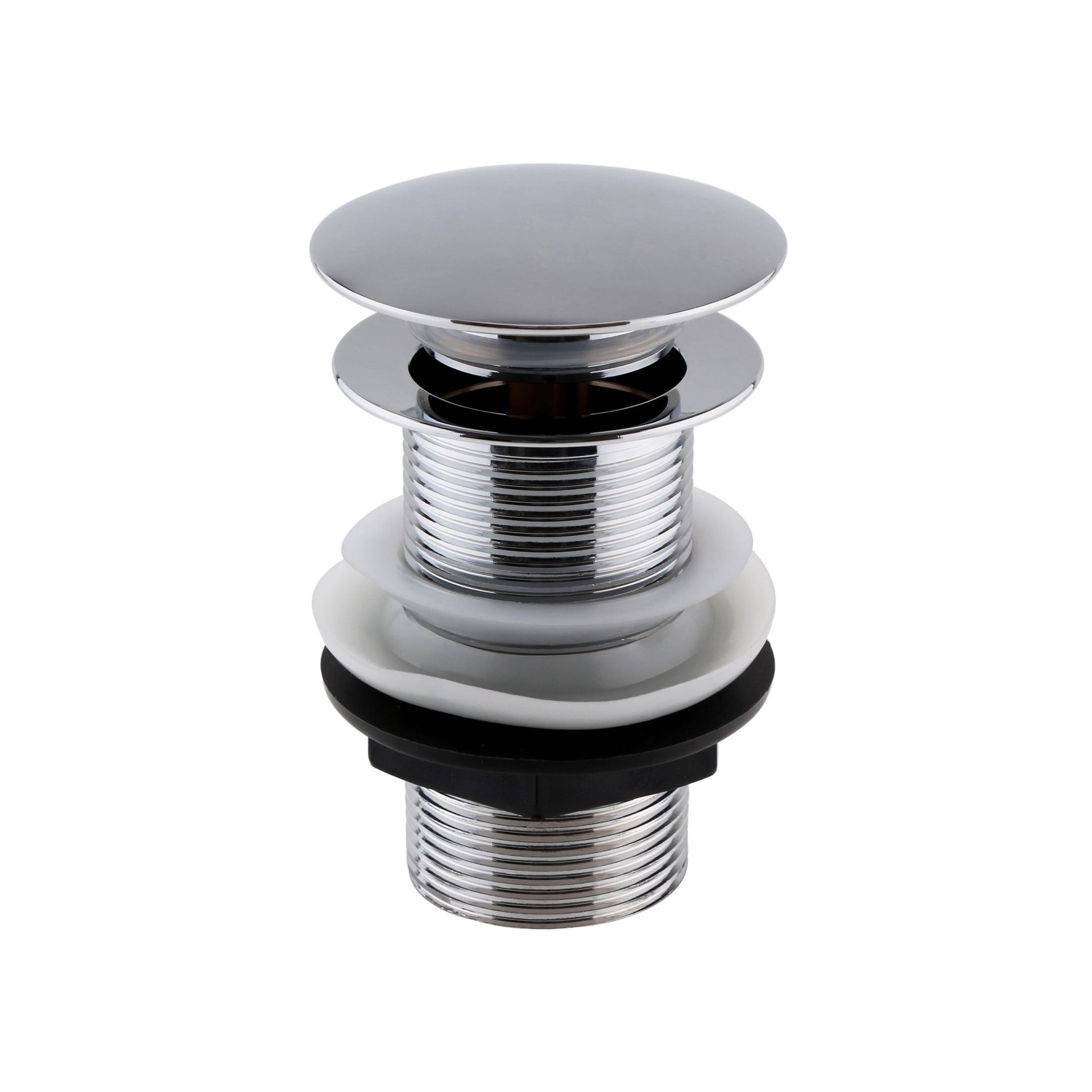 Nui Wastes Push Button Basin Waste Contemporary Chrome Brass 61x61x97mm - EK304 - JJ Building Materials