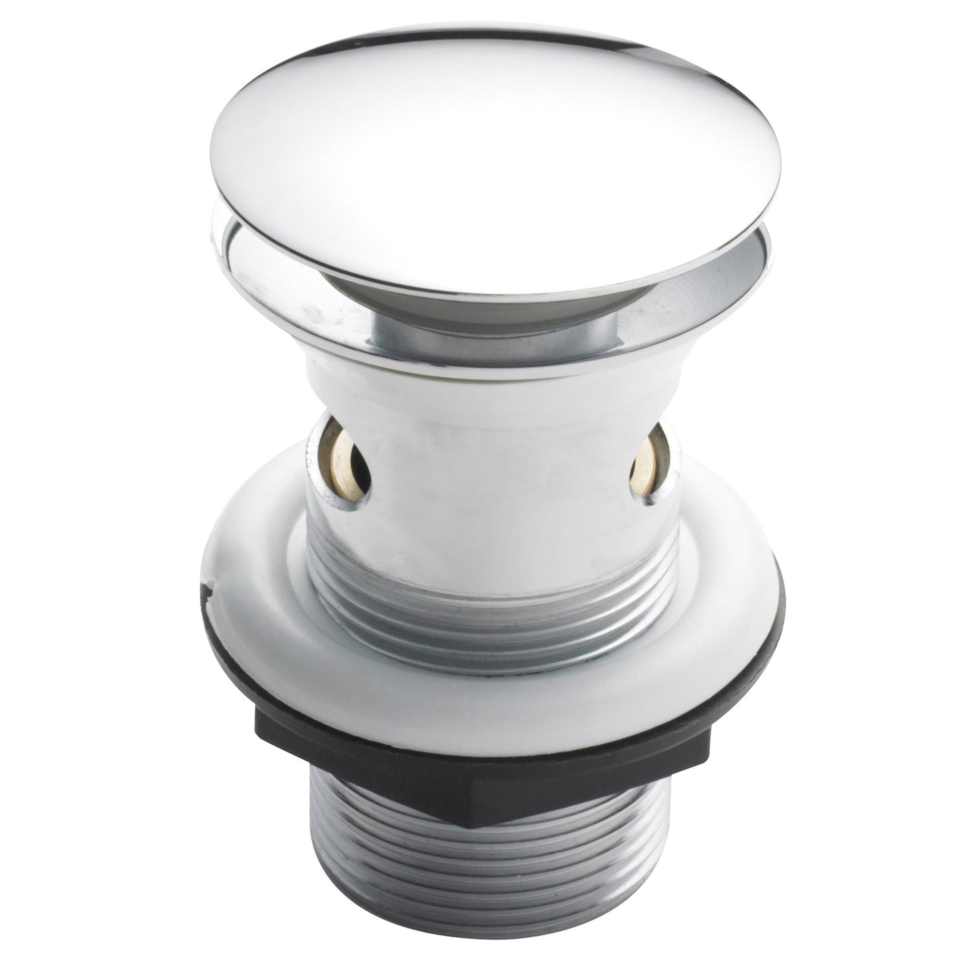Nui Wastes Push Button Basin Waste Contemporary Chrome Brass 82x61x61mm - E328 - JJ Building Materials