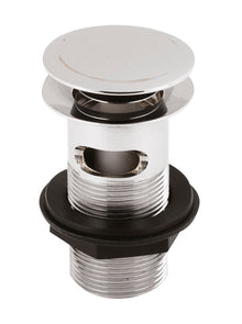 Nui Wastes Push Button Basin Waste Contemporary Chrome Stainless Steel 61x61x97mm - JJ Building Materials