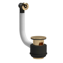 Nui Wastes Stone Basin Waste With Brass Overflow - Brushed Brass Contemporary 340x60x60mm - JJ Building Materials