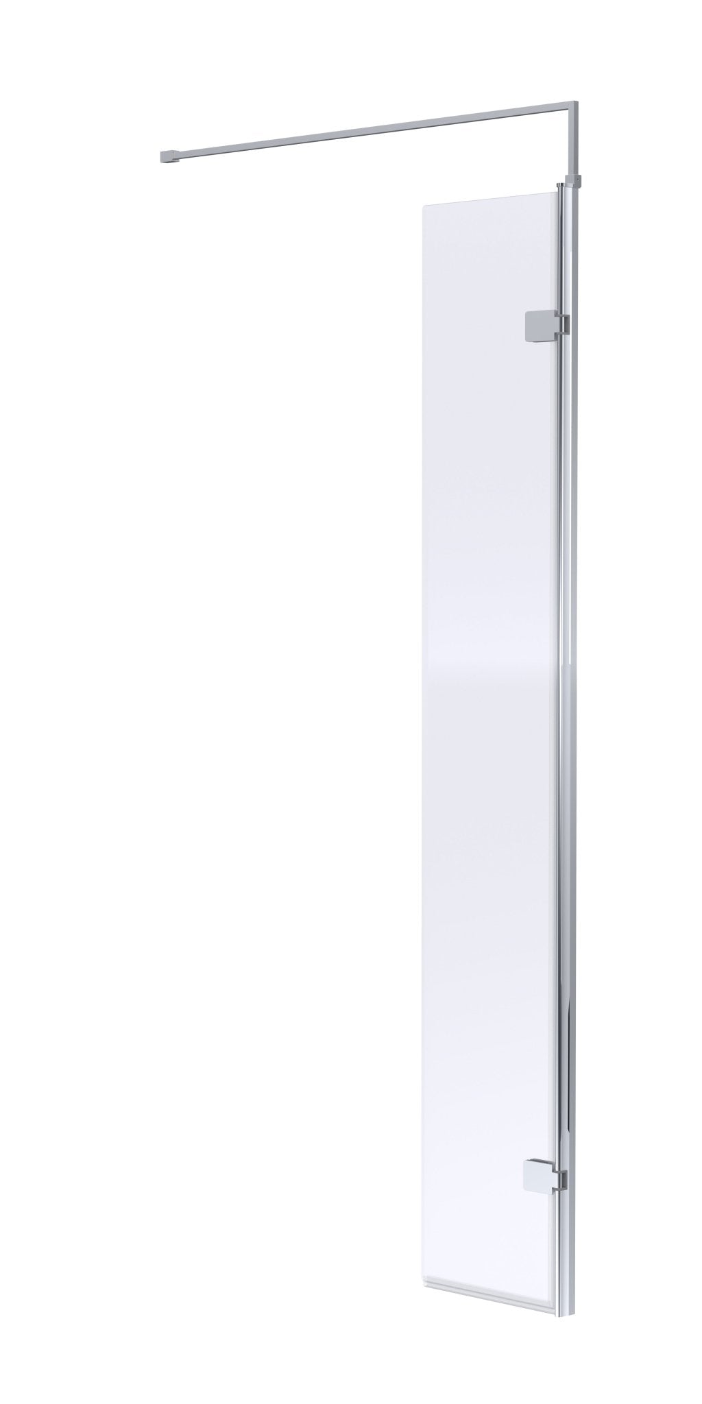Nui Wetroom Hinged Screen 300 X 1850mm Contemporary Chrome Aluminium 1850x322x27mm - JJ Building Materials