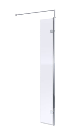 Nui Wetroom Hinged Screen 300 X 1850mm Contemporary Chrome Aluminium 1850x322x27mm - JJ Building Materials