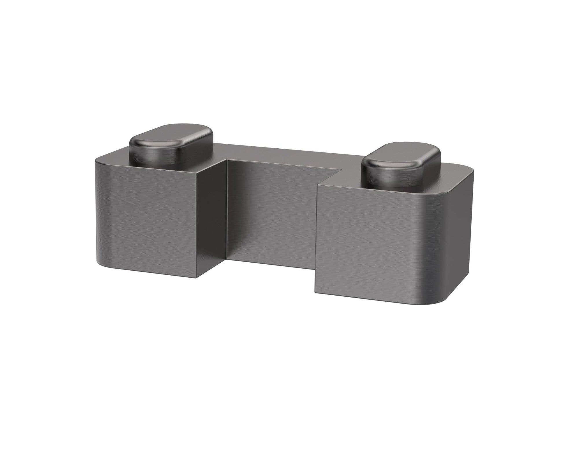 Nui Wetroom Horseshoe Support Foot Gun Metal Contemporary Brushed Pewter Brass 9x24x10mm - JJ Building Materials