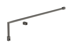 Nui Wetroom Screen Support Arm Contemporary Brushed Pewter Stainless Steel 161x18x1008mm - JJ Building Materials