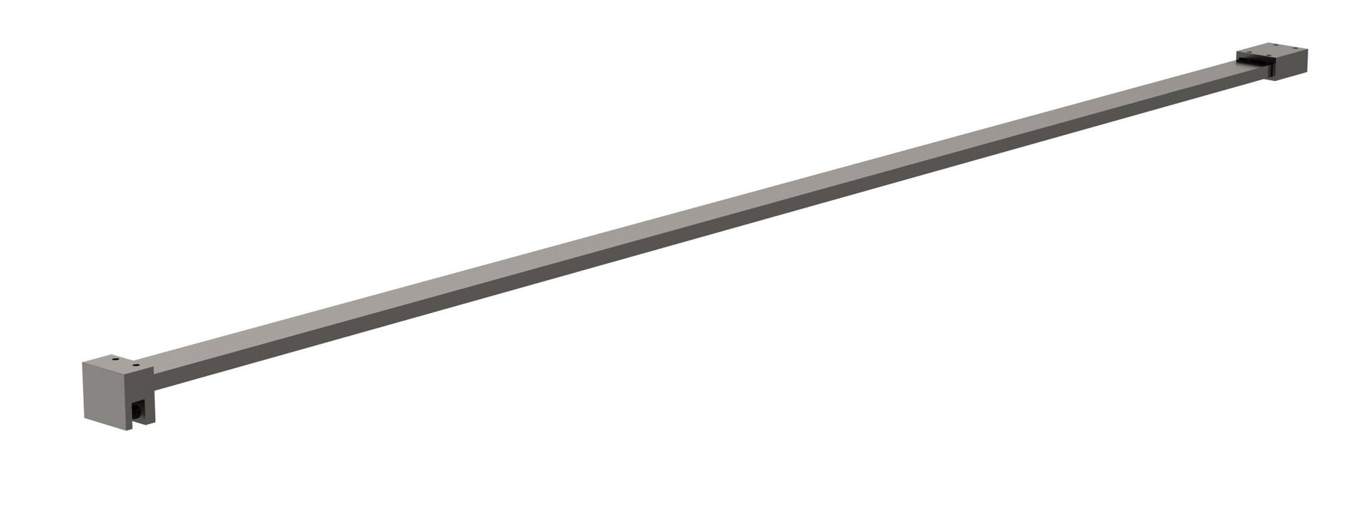 Nui Wetroom Screen Support Bar Contemporary Brushed Pewter Stainless Steel 36x37x1202mm - JJ Building Materials