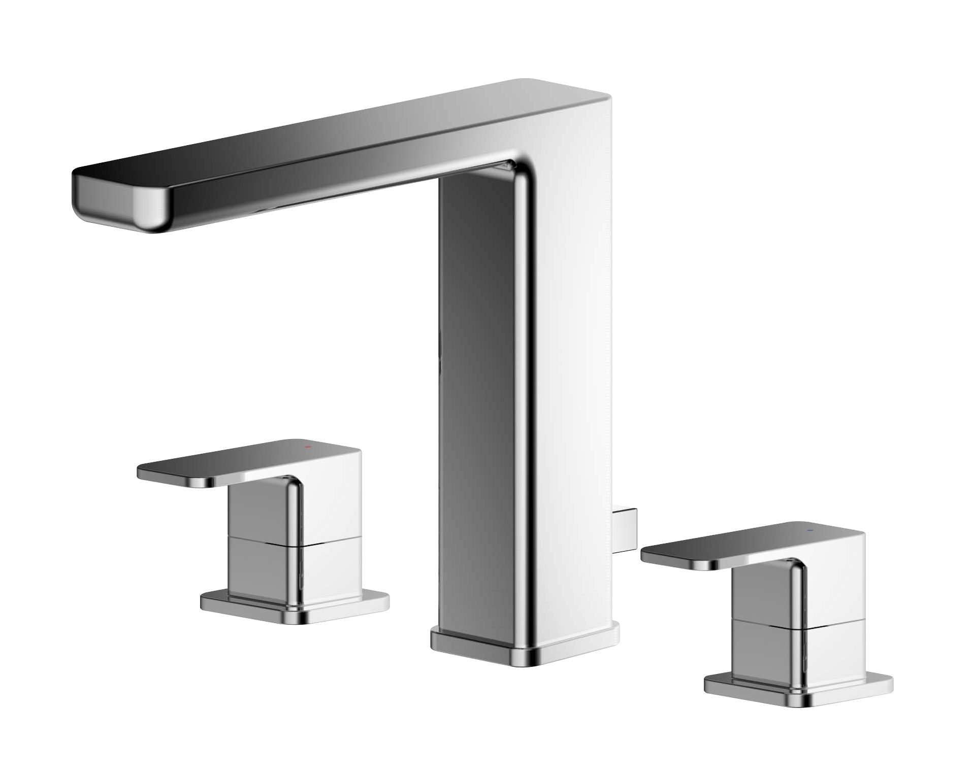 Nui Windon Deck Mounted 3 Tap Hole Basin Mixer With Pop Up Waste Contemporary Chrome Brass 160x250x152mm - JJ Building Materials