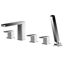 Nui Windon Deck Mounted 5 Tap Hole Bath Shower Mixer Contemporary Chrome Brass ABS 135x535x222mm - JJ Building Materials