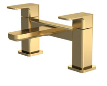 Nui Windon Deck Mounted Bath Filler Contemporary Brushed Brass Brass 136x230x147mm - JJ Building Materials