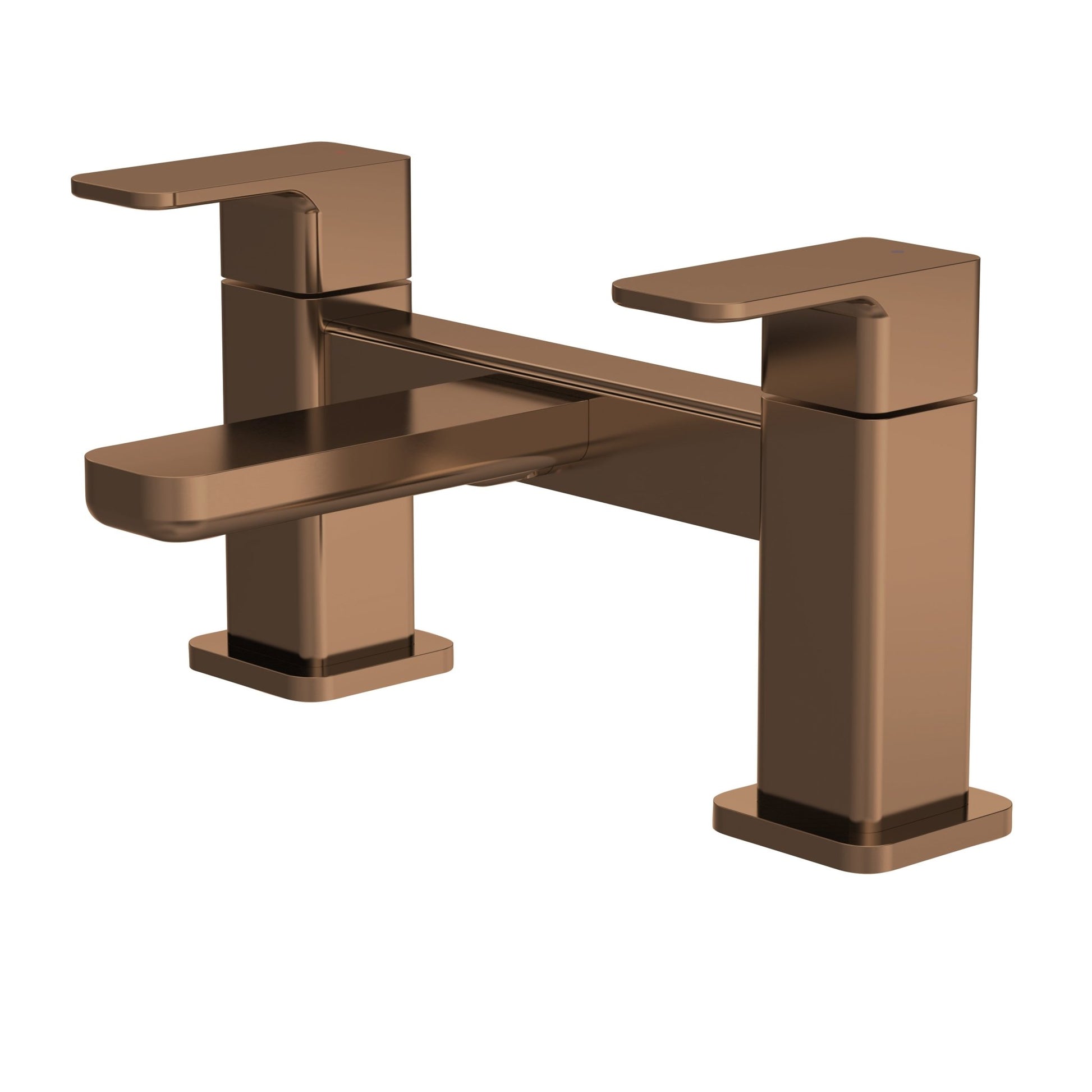 Nui Windon Deck Mounted Bath Filler Contemporary Brushed Bronze Brass 136x230x147mm - JJ Building Materials