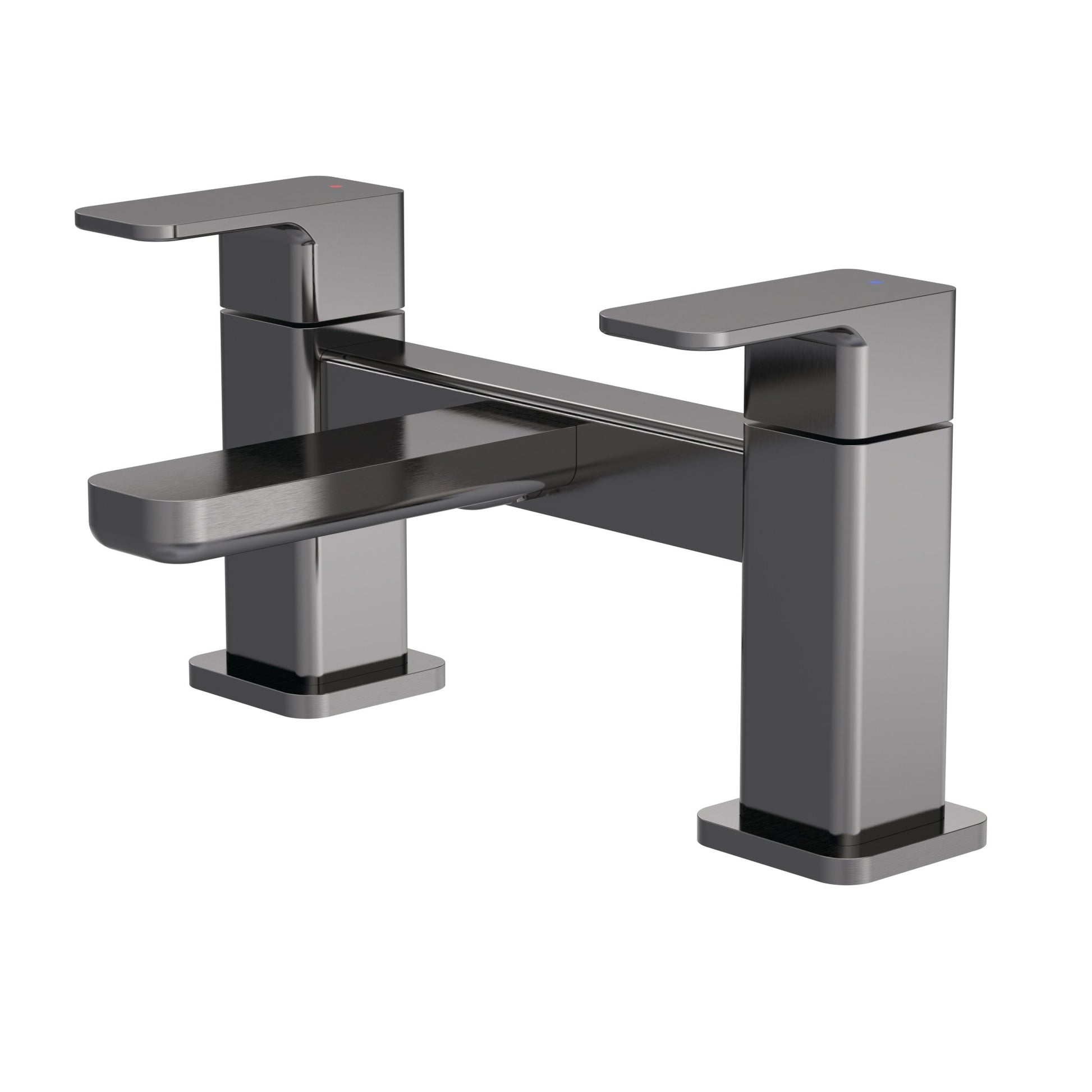 Nui Windon Deck Mounted Bath Filler Contemporary Brushed Pewter Brass 136x230x147mm - JJ Building Materials