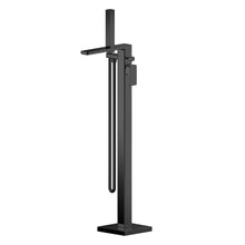 Nui Windon Freestanding Bath Shower Mixer Contemporary Matt Black Brass ABS 880x180x357mm - JJ Building Materials
