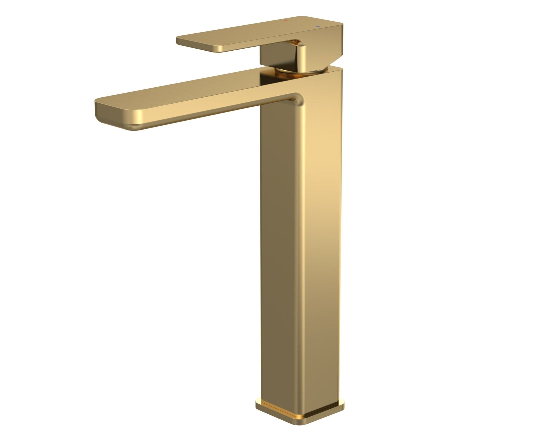 Nui Windon High - rise Mono Basin Mixer (no Waste) Contemporary Brushed Brass Brass,plastic 290x50x192mm - JJ Building Materials