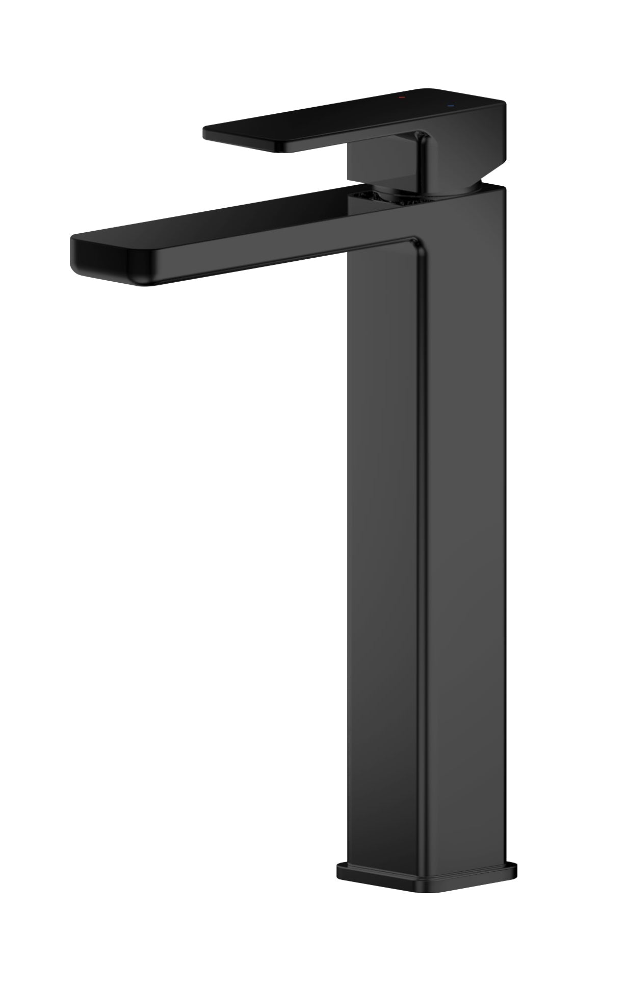 Nui Windon High - rise Mono Basin Mixer (no Waste) Contemporary Matt Black Brass,plastic 290x50x192mm - JJ Building Materials